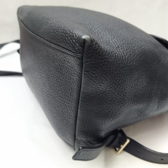 Kate Spade New York Black Pebbled Leather Flap Closure Top Handle Backpack main image 4